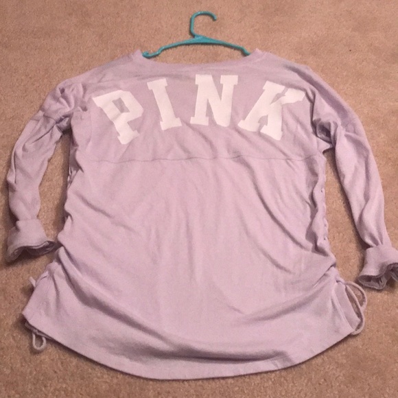 PINK Victoria's Secret Tops - Lavender PINK lace up shirt *FINAL PRICE DROP*